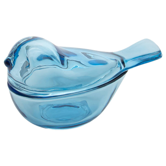 Eastern Bluebird Covered Glass Dish