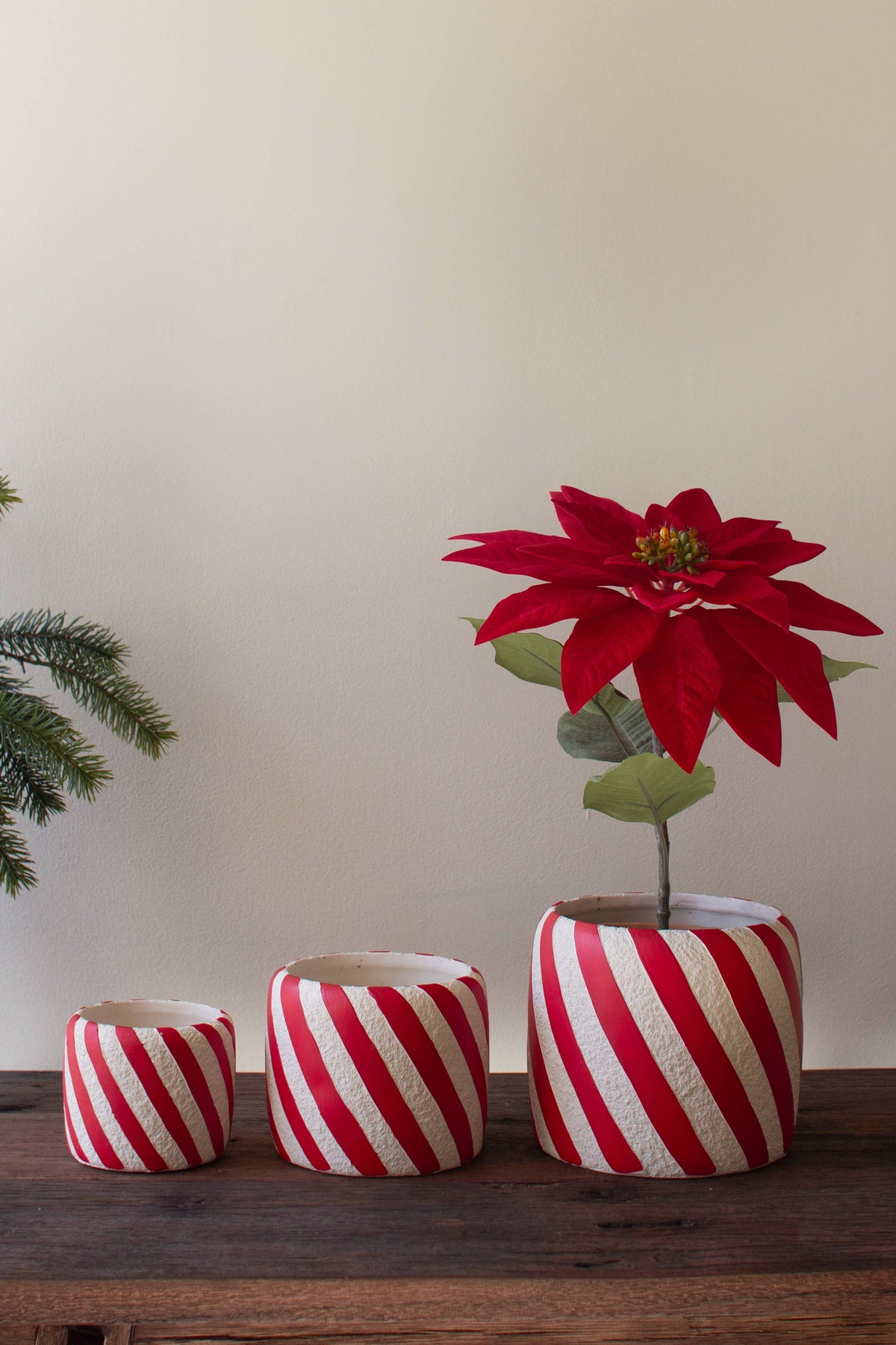CONCRETE CANDY CANE PLANTERS (3 sizes)