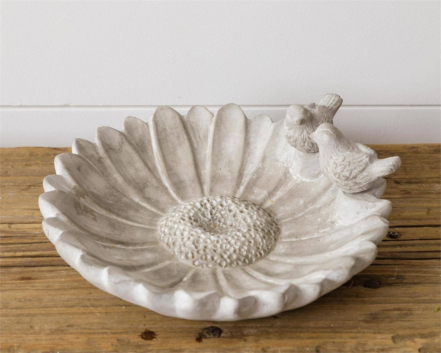 Sculpted Cement Bird Feeder