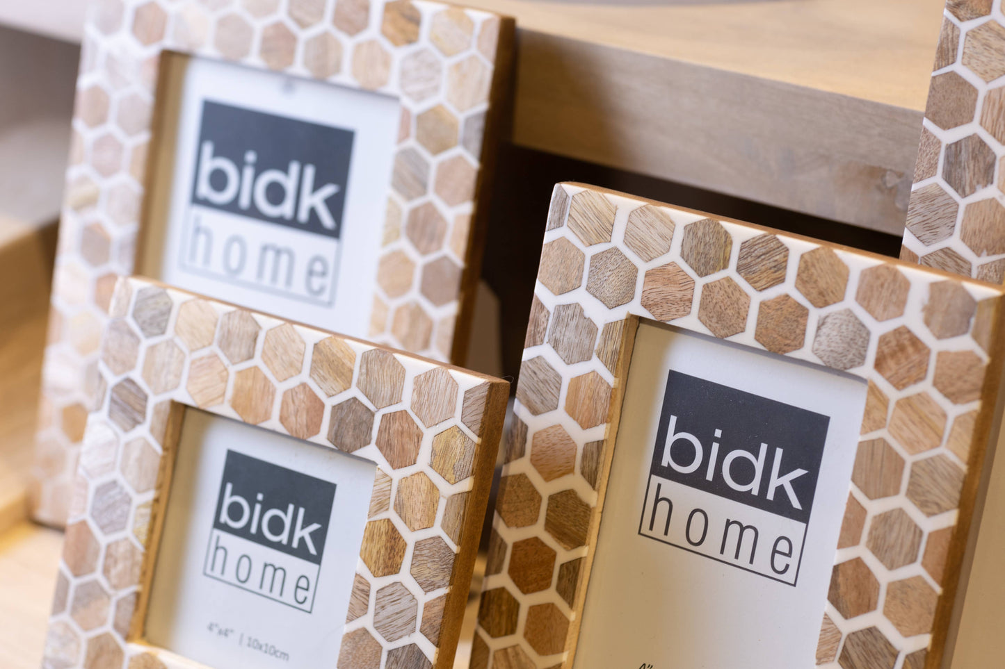 4x4" Wood Hexagon Tile Picture Frame