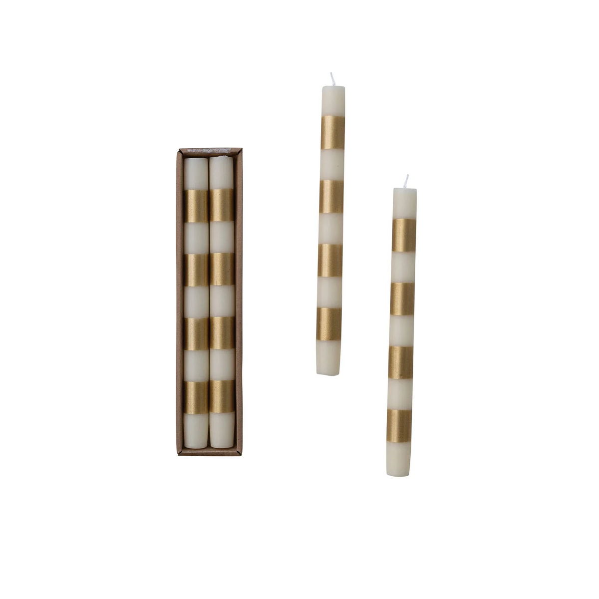 Gold striped candles