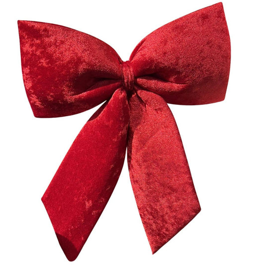 Red Velvet 3D Hanging Christmas Bow (15" x 16")