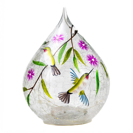 Dancing Hummingbird Teadrop with LED String Lights