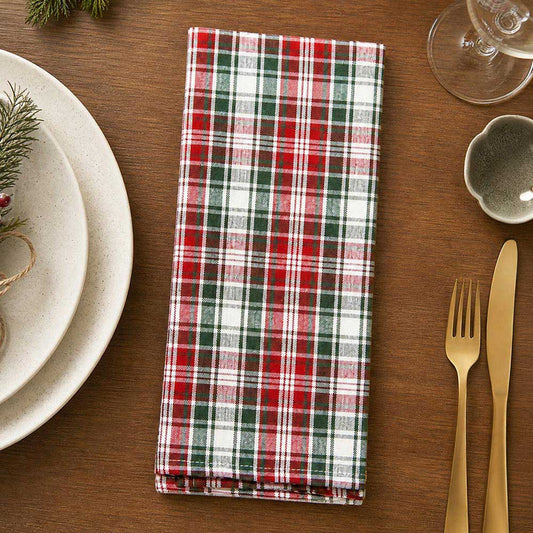 Holiday Plaid Check Kitchen Towel