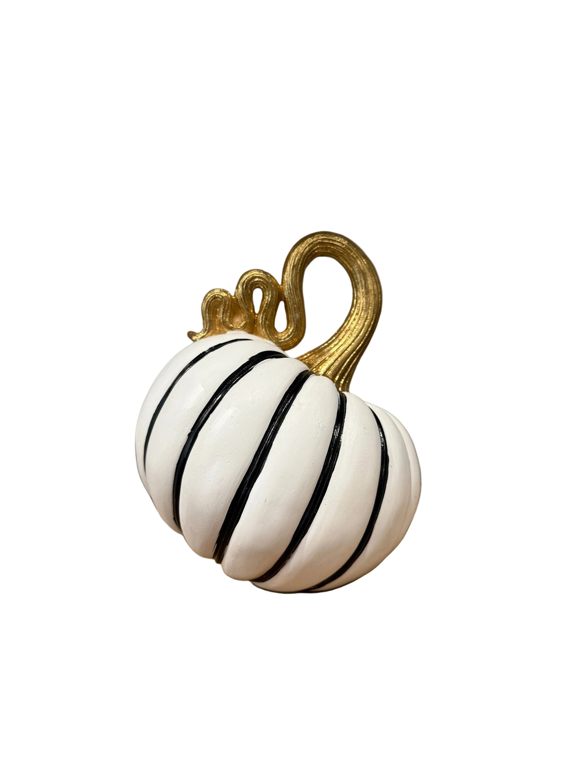 White with Black Stripes Pumpkin (2 sizes)