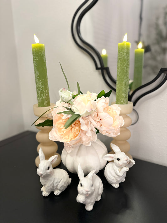 Sage Green LED Taper candle set of 2