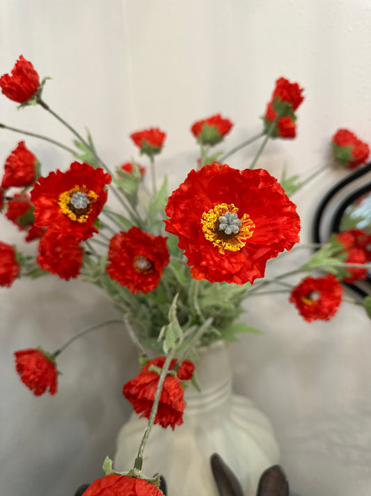 26" Meadow Poppy Spray (Watermelon)
