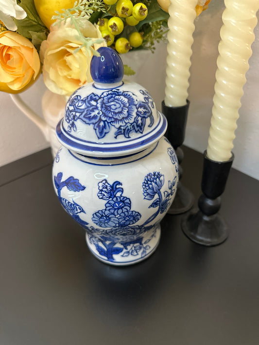 Blue & White Ginger Jar 8in.