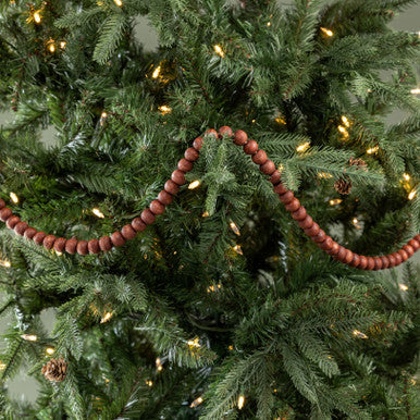 STAINED WOOD BEAD GARLAND (9ft)