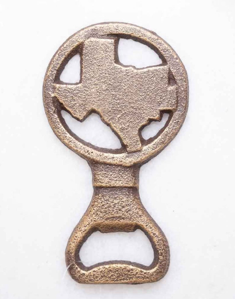 Rustic Texas Star Bottle Opener - Antique Gold