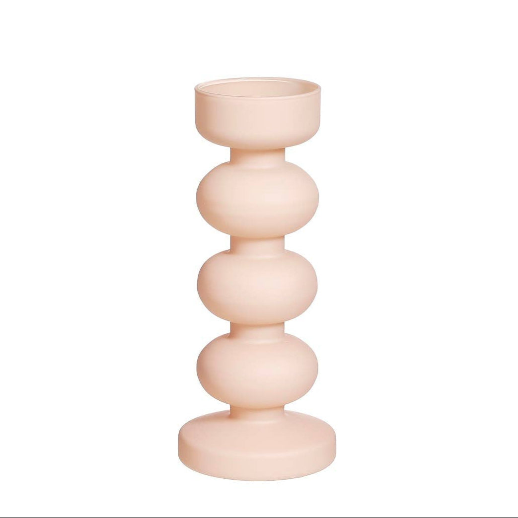 Fabia Tealight Holder Glass Peach/Pink
