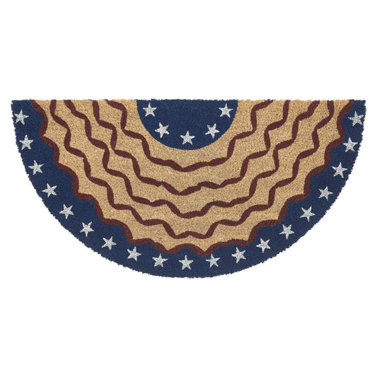 Bunting Flag Coir Rug Half Circle