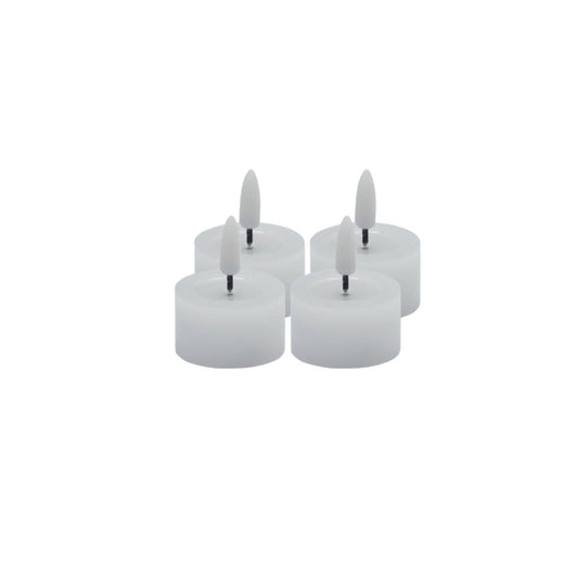 White Flameless Flickering Tealight Candles ( Set of 2 or Set of 4)