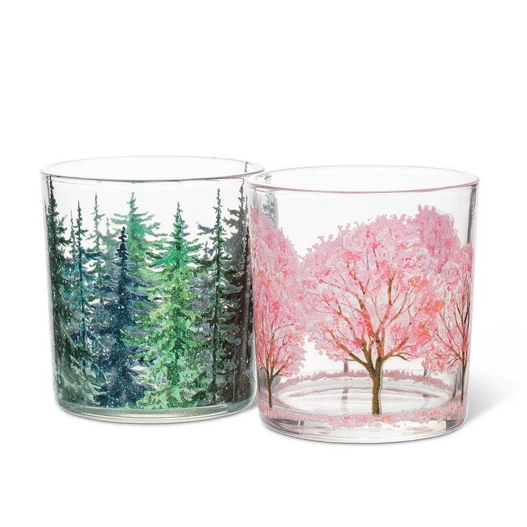 Cherry Blossoms Votive candle holder - 3"H