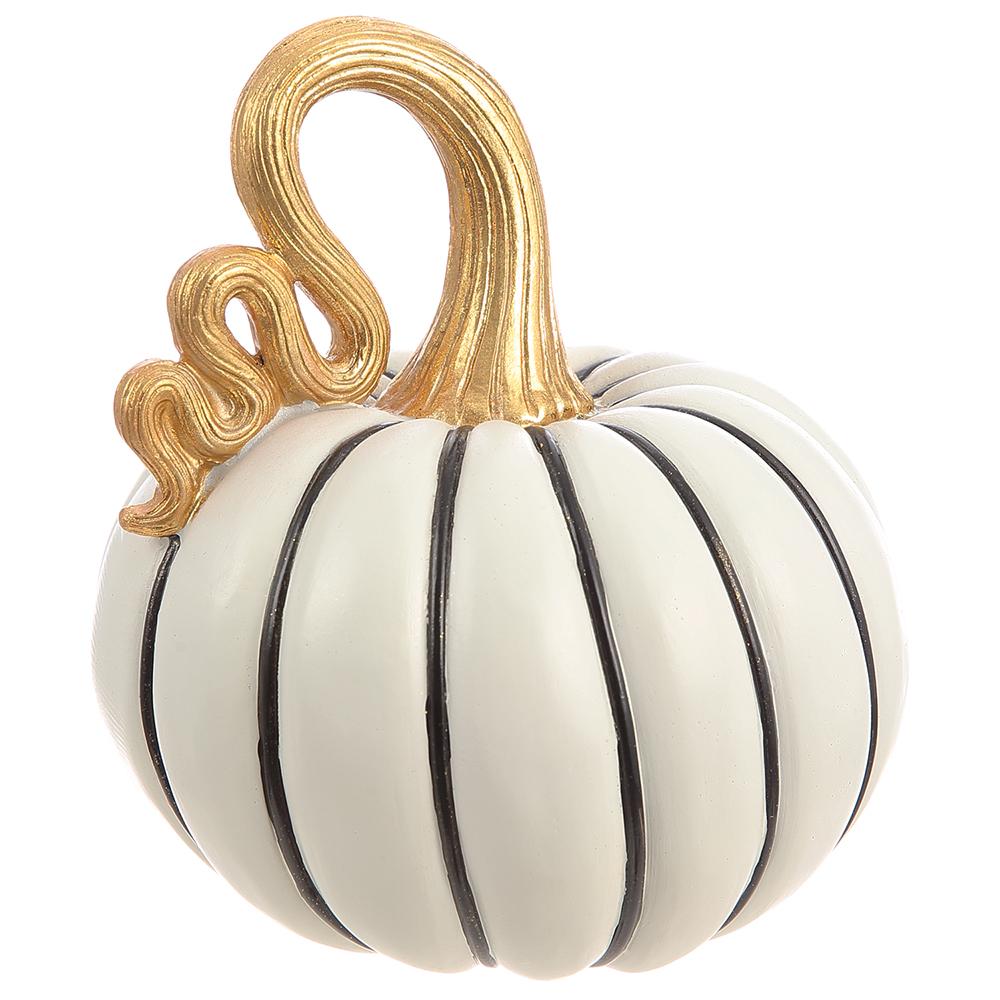 White with Black Stripes Pumpkin (2 sizes)