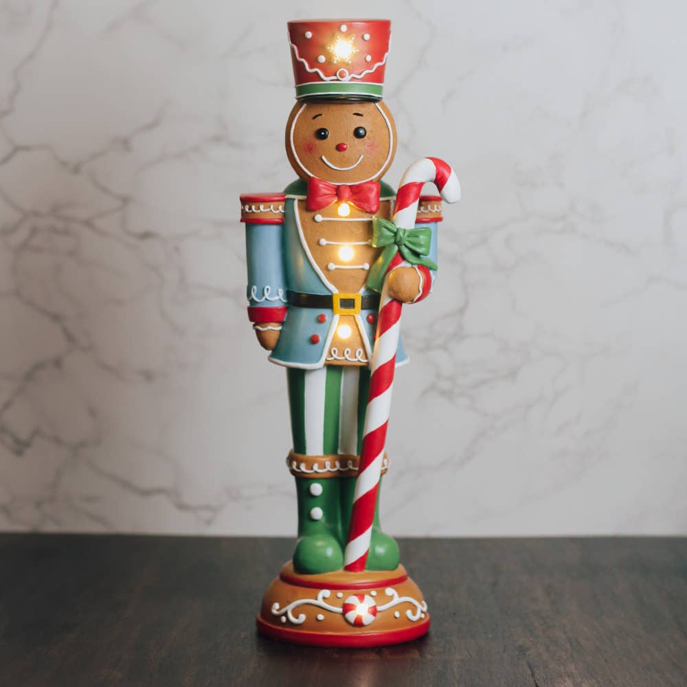 Candy Cane Gingerbread Man LED (hand-crafted)