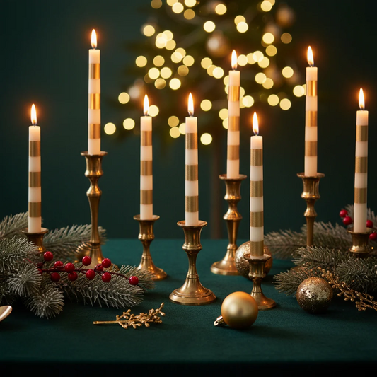 Gold striped candles