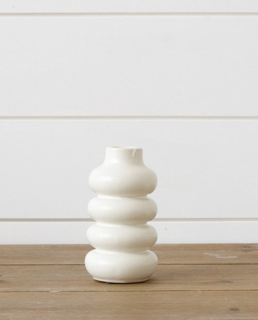 Tiered White Vase