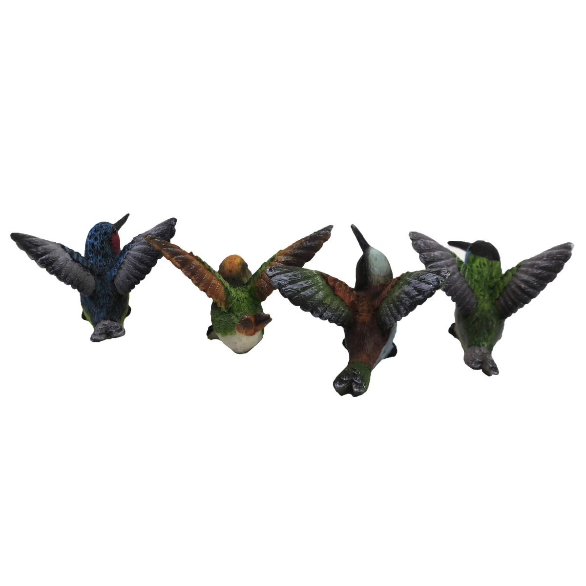 Mini Resin Flying Hummingbird Figurines Set of 4