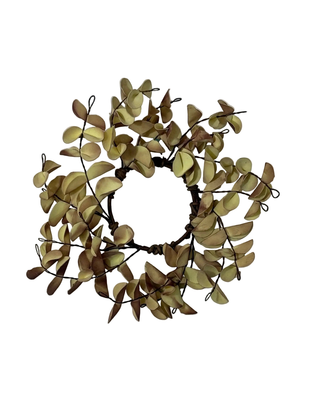 Light Fall Ombre Eucalyptus Leaf Candle Ring - 3"
