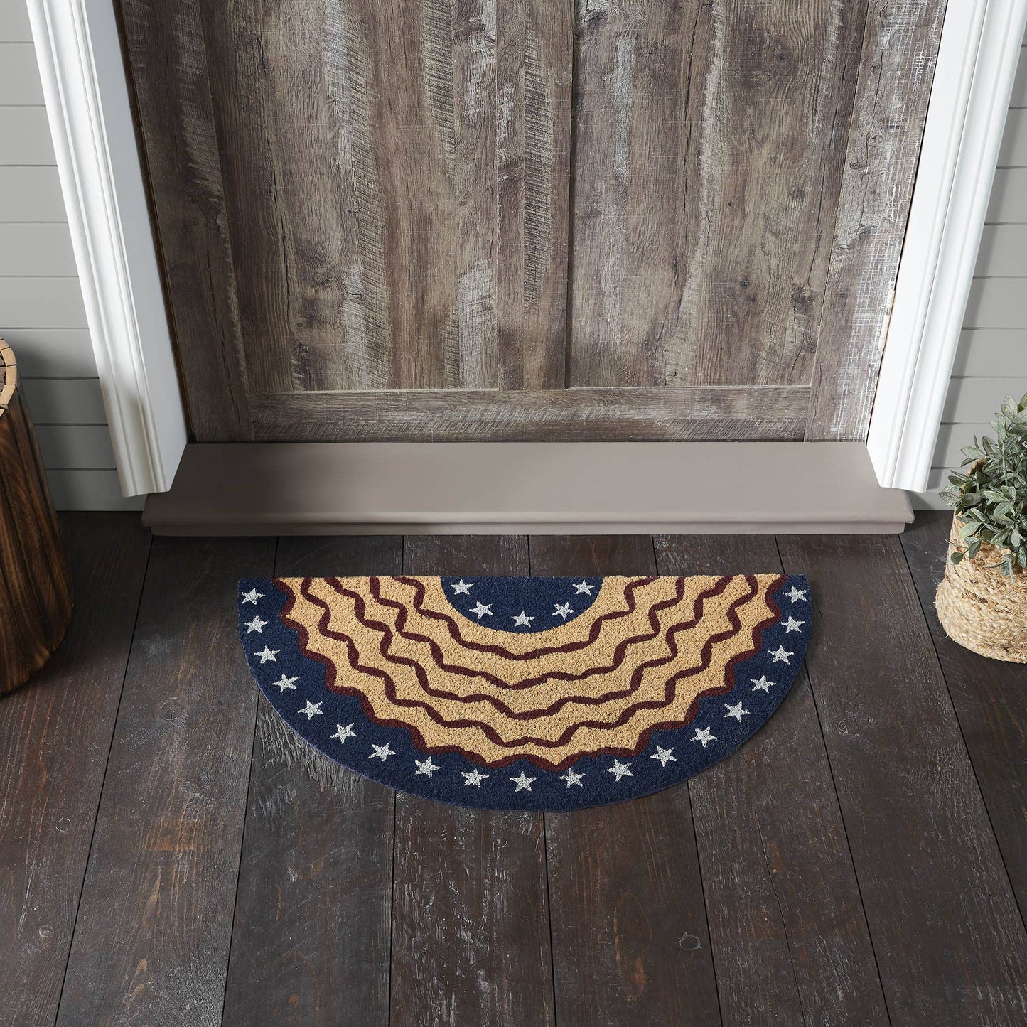 Bunting Flag Coir Rug Half Circle