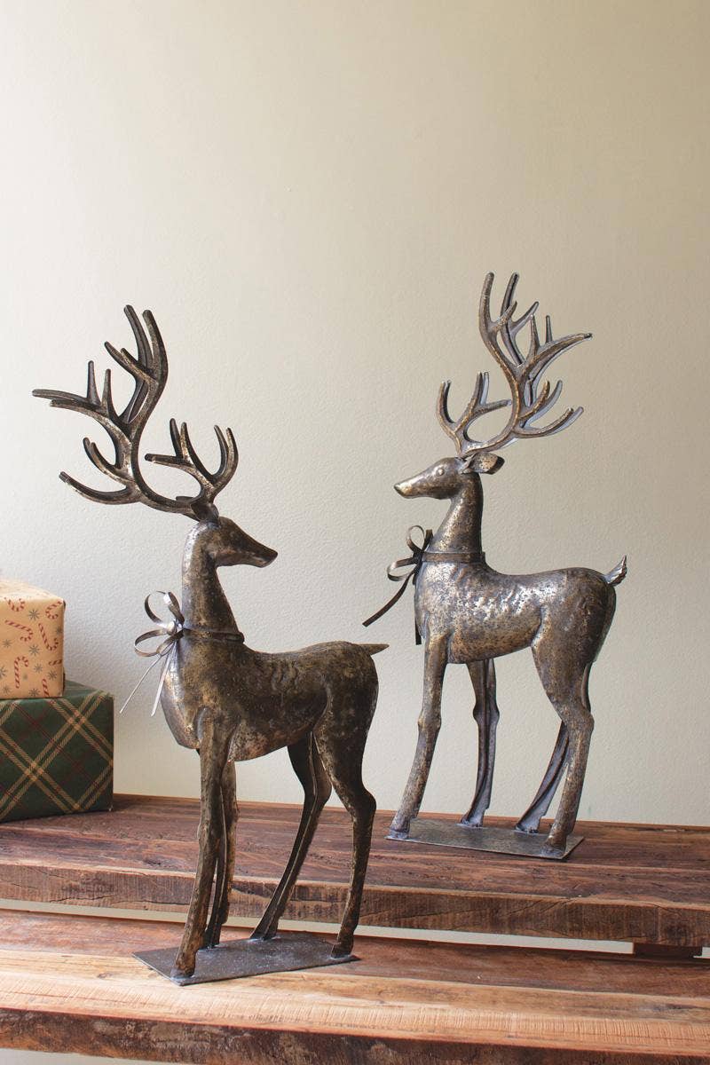 RUSTIC METAL REINDEER (set of 2)
