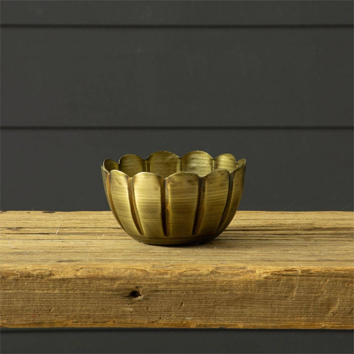 Scalloped Brass Bowl
