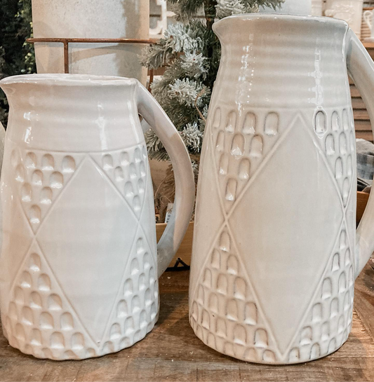 White Ceramic Pitcher Vase