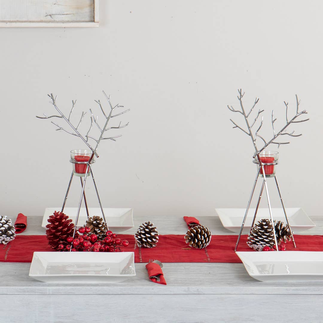 Modern Metal Reindeer candle holder