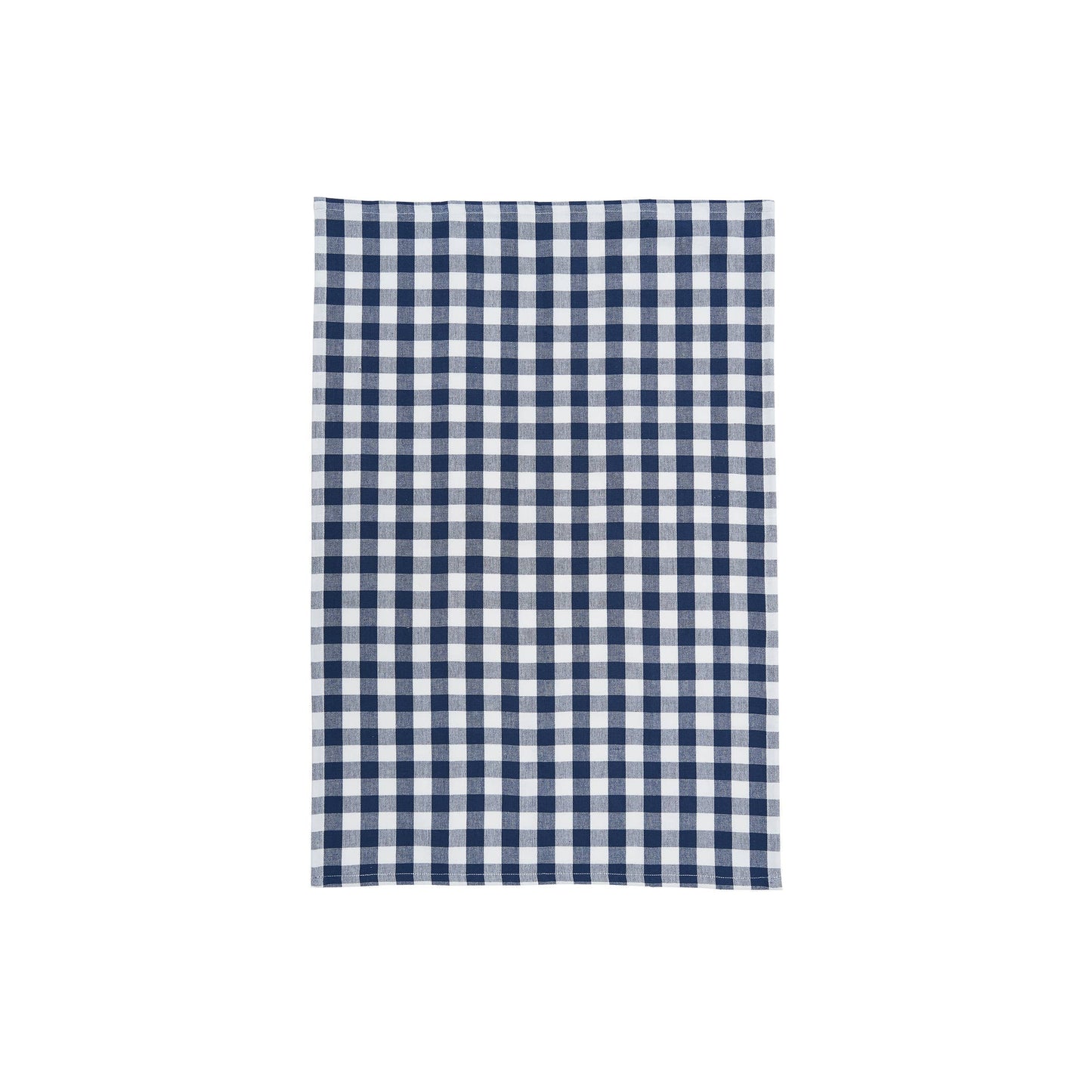 White with Red Floral accent Hemstitch & Blue Gingham Towel Set