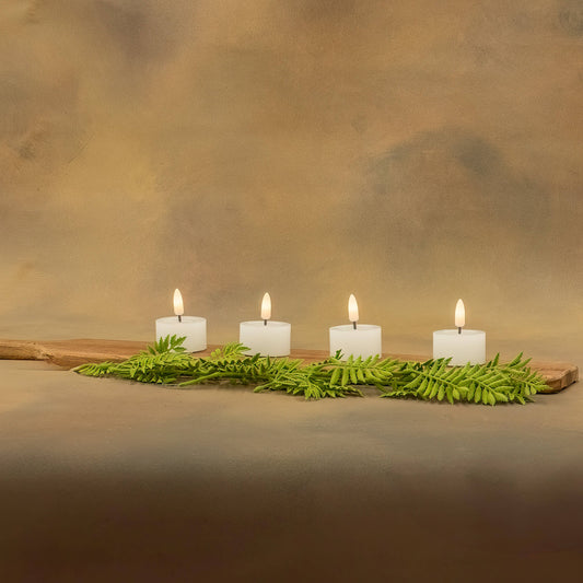 White Flameless Flickering Tealight Candles ( Set of 2 or Set of 4)