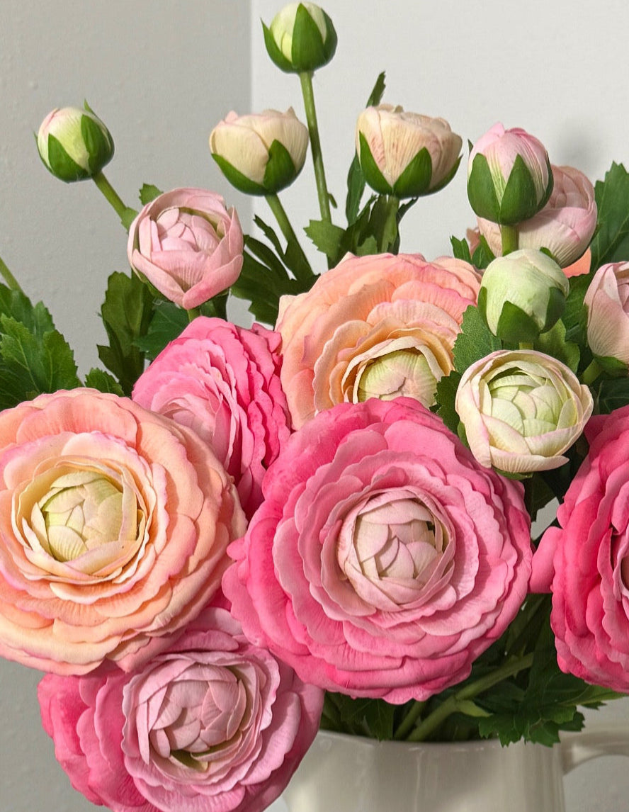 Ultra Realistic Artificial Real Touch Ranunculus