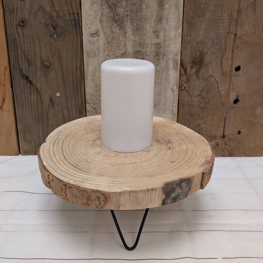 Amber LED Flame Illusion Timer Pillar Candle 4.5"
