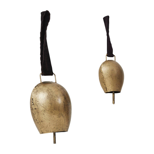 Antique Gold Cow Bells Set of 2