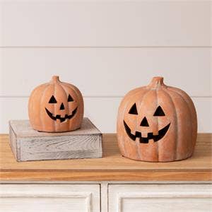 Terracotta Jack O' Lanterns (2 sizes)