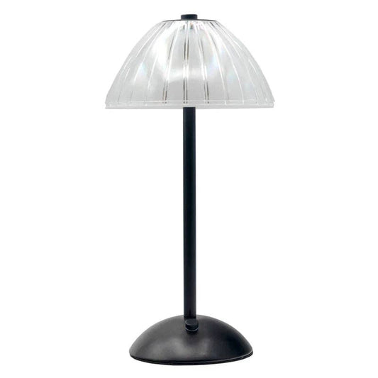 Clear Acrylic Rechargeable Table Lamp, Black, 11.8"