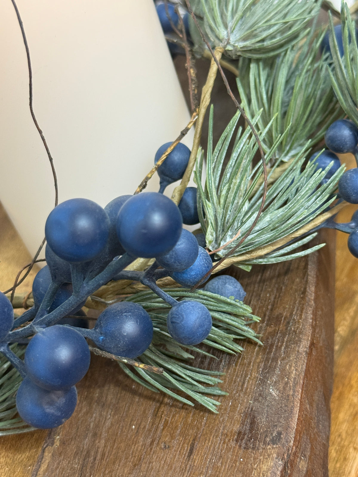 Blue Berry and Pine Candle ring