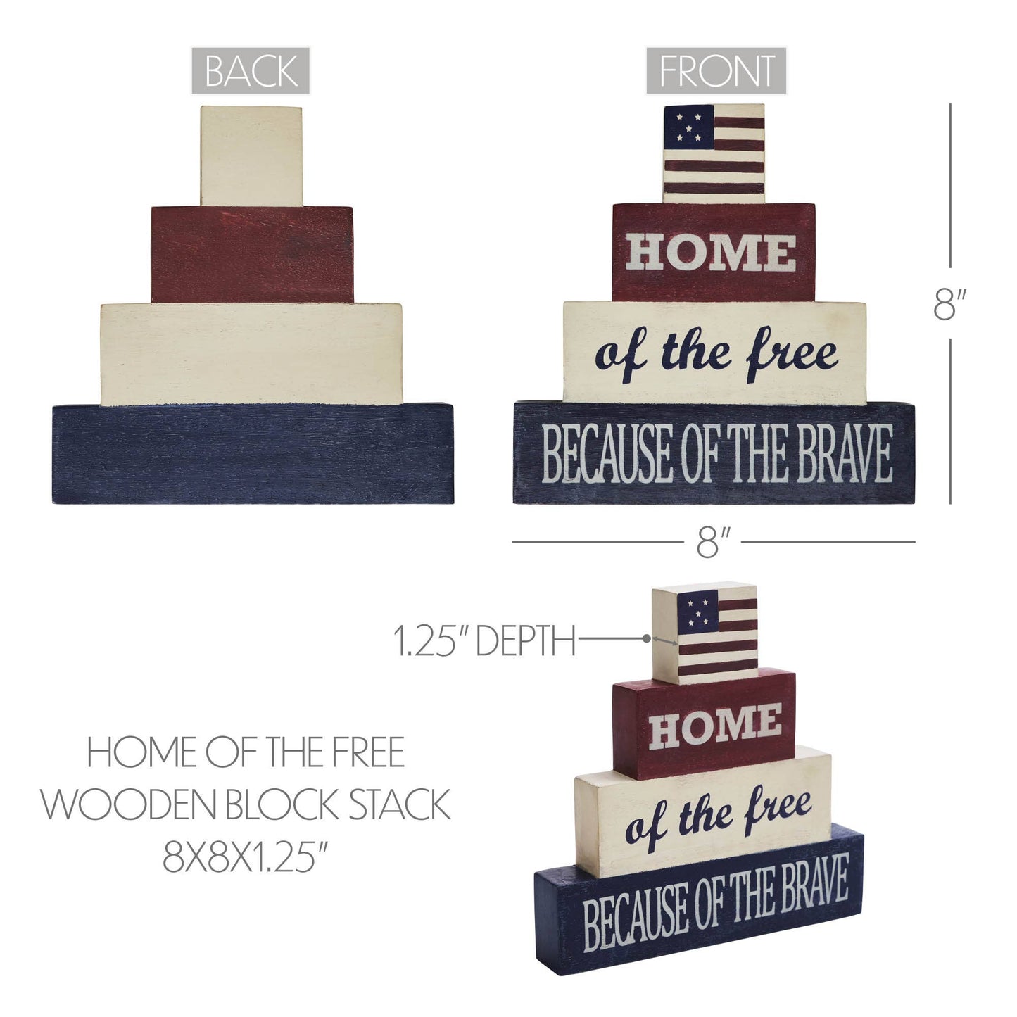 Home Of The Free Wooden Block Stack