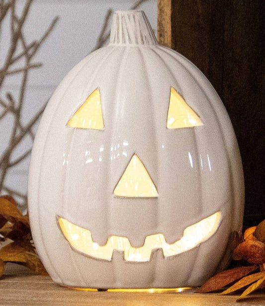 Chic White Ceramic Jack-O'-Lantern 🎃 ( 2 sizes)