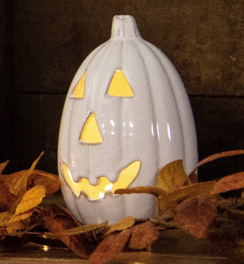 Chic White Ceramic Jack-O'-Lantern 🎃 ( 2 sizes)