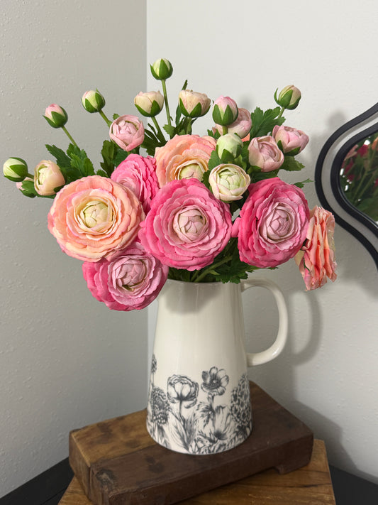 Ultra Realistic Artificial Real Touch Ranunculus