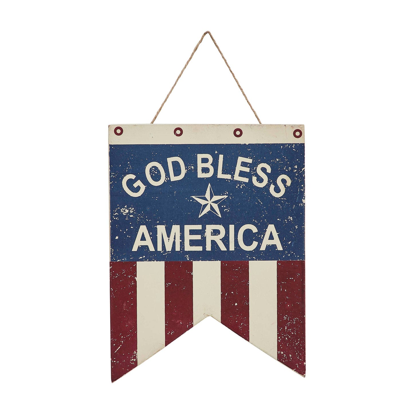 God Bless America Flag Wall Hanging 8x6