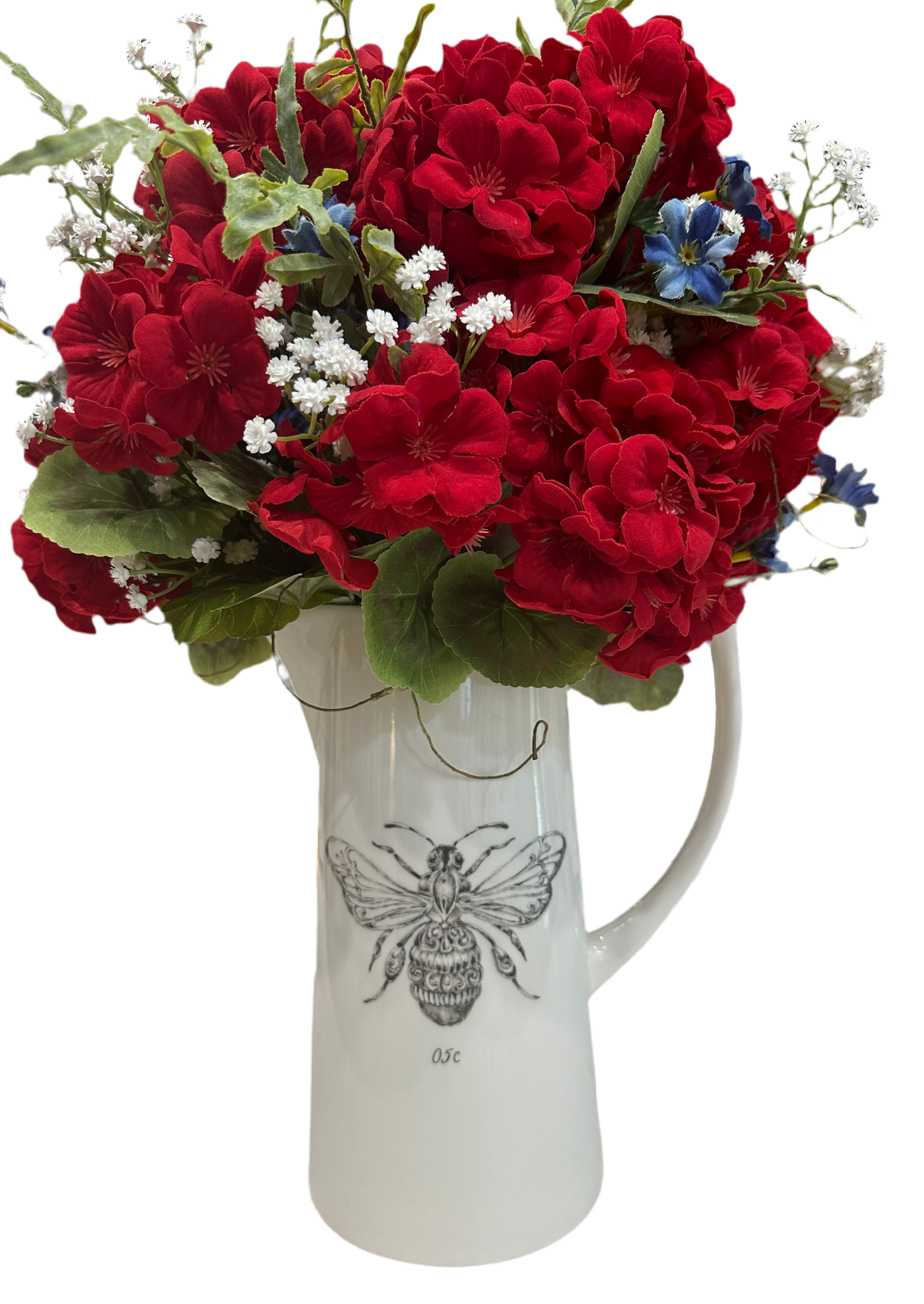 Red White and Blue Bee Pitcher Arrangement