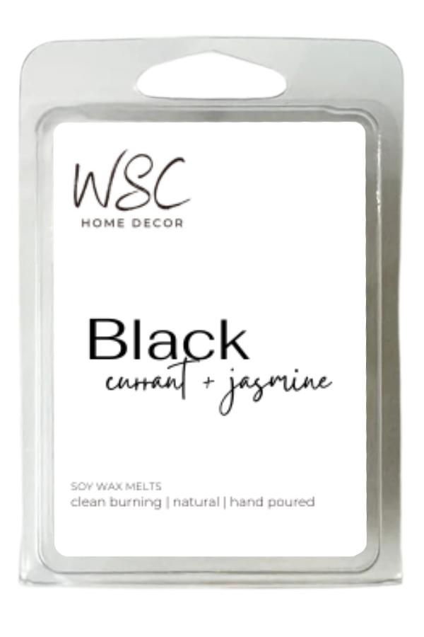 🖤 Black Currant + Jasmine – 9oz Soy Candle & Wax Melts