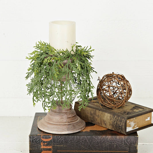 Soft Touch Dripping Cedar Candle Ring (3.5")