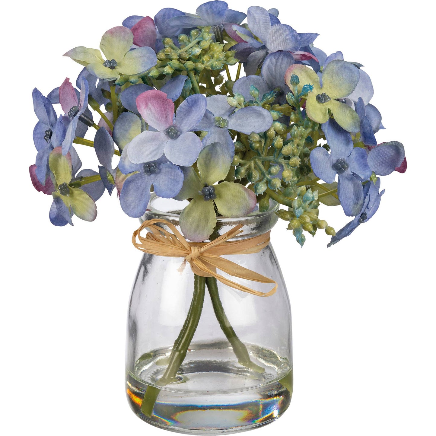 Blue Hydrangea in Glass Vase