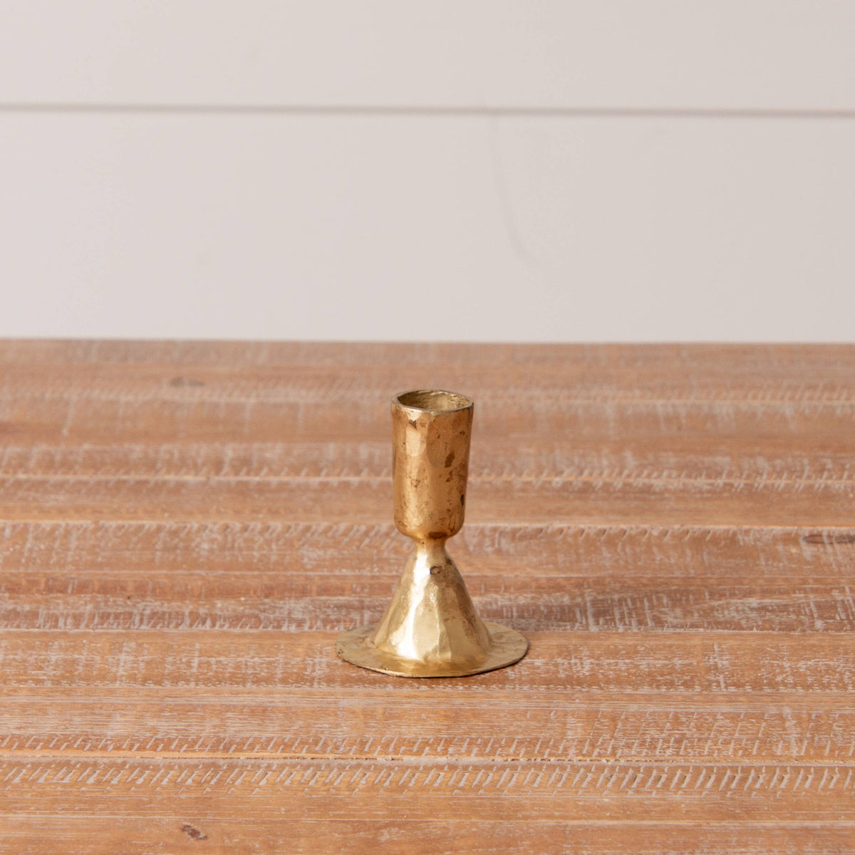 Gold Tone Hammered Taper Holder