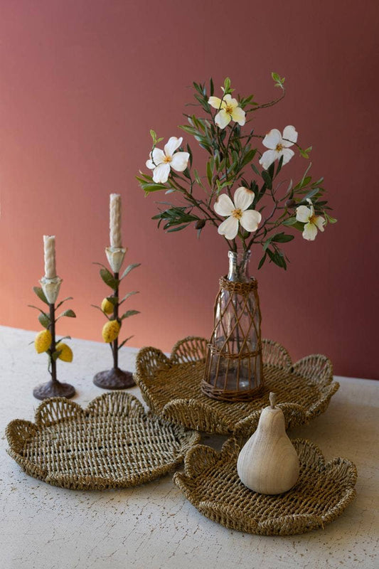 Scalloped Woven Seagrass Trays (3 sizes)