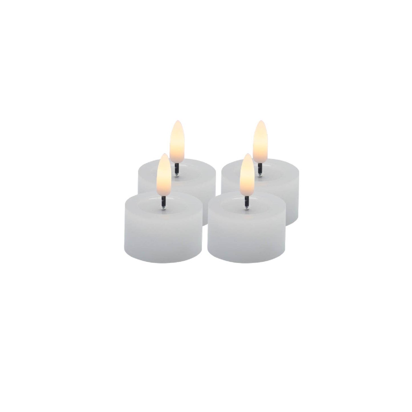 White Flameless Flickering Tealight Candles ( Set of 2 or Set of 4)