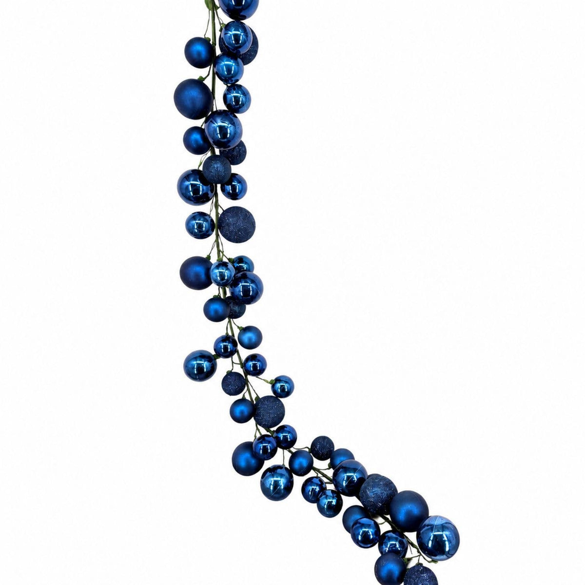 70.8" Plastic Bobble Garland Navy Blue Mix